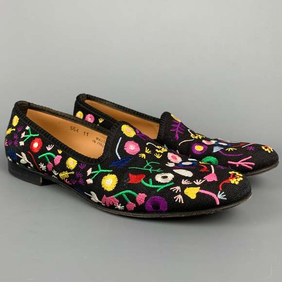 DEL TORO Multi-Color Canvas Embroidered Flats - Picture 2 of 8